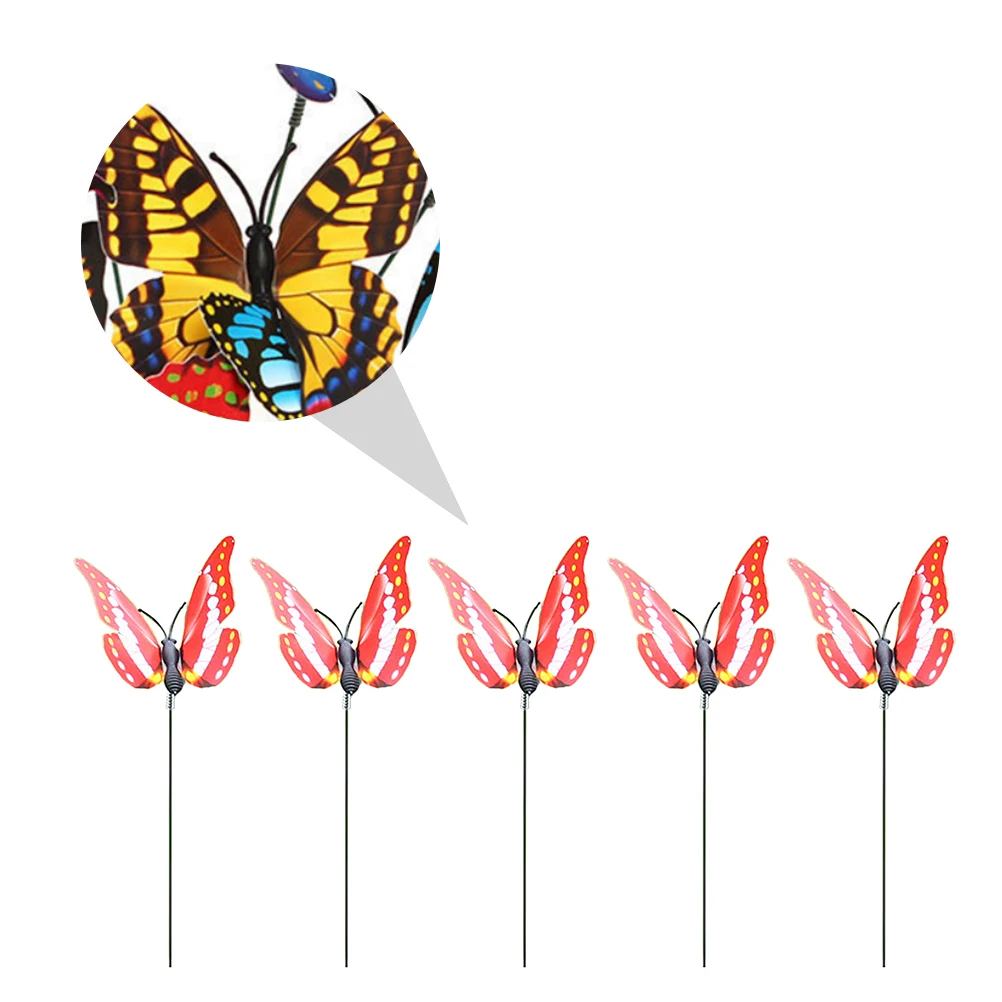 

10pcs Simulated Butterfly Decoration Pvc Artificial Garden Flower Pot Insert Lightweight Colorful Home Office Decorative Insect