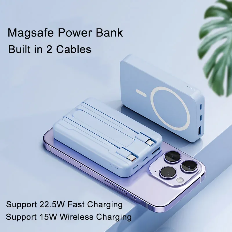 

Magsafe Power Bank 10000mAh Portable Magnetic Wireless Charger Powerbank Fast Charging External Battery Pack for iPhone Xiaomi