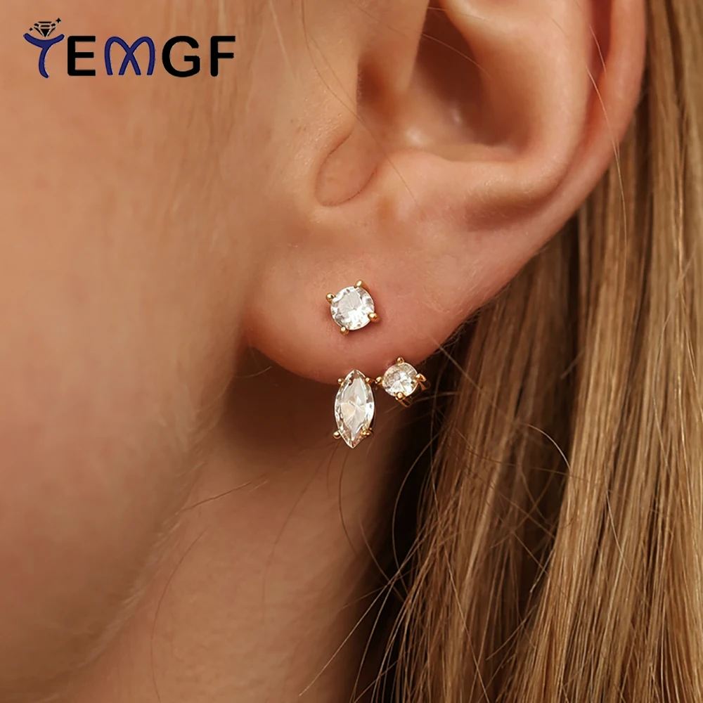 

TEMGF Moissanite Drop Earrings Certified Test Passed Jewelry Luxury Wedding Women 925 Sterling Silver Ear Studs Fine Gifts 2.2CT