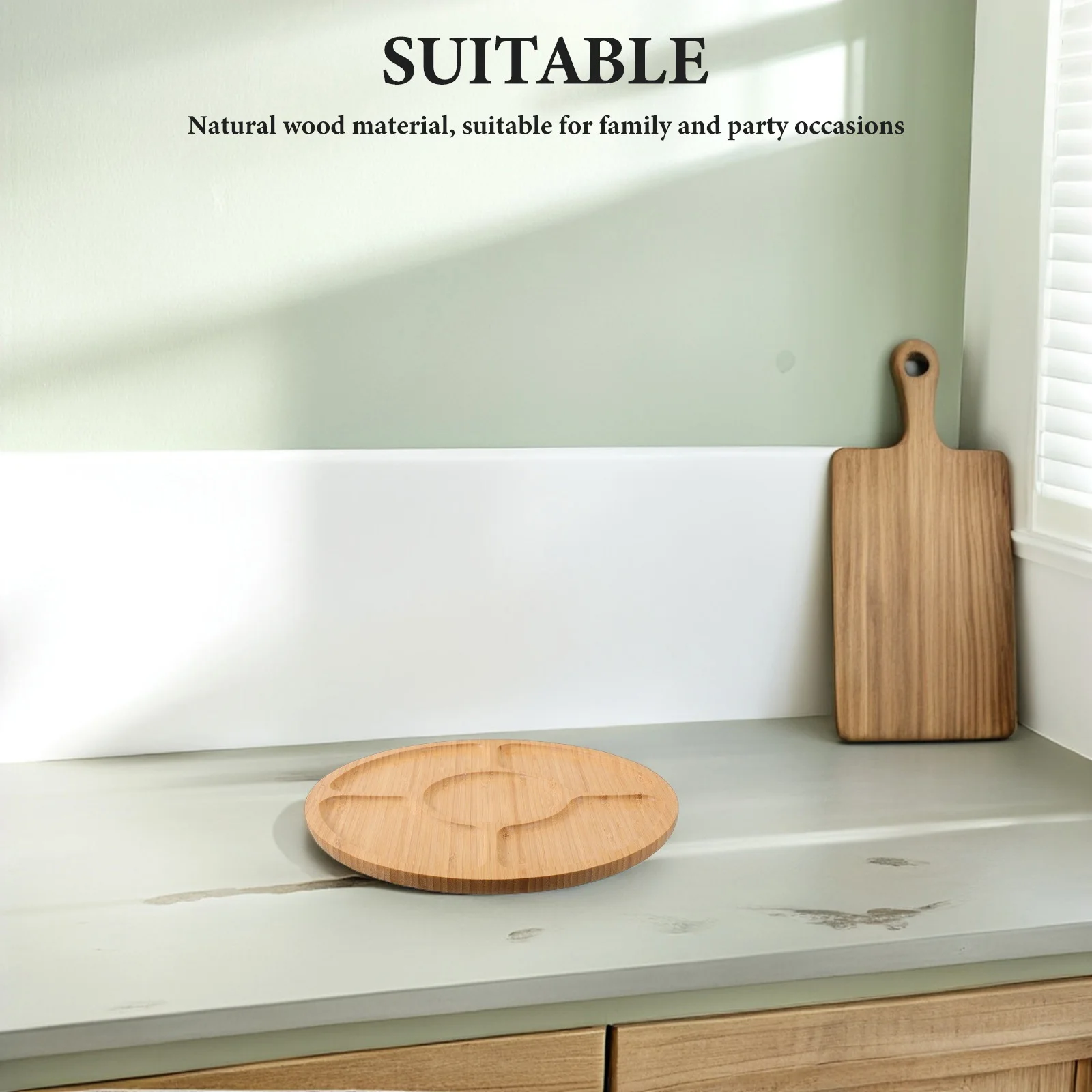 منظم طعام خشبي مستدير أنيق، أقسام متعددة، المقبلات، الوجبات الخفيفة، الخضروات، بوفيه الحفلات، خضروات مسلية قابلة لإعادة الاستخدام