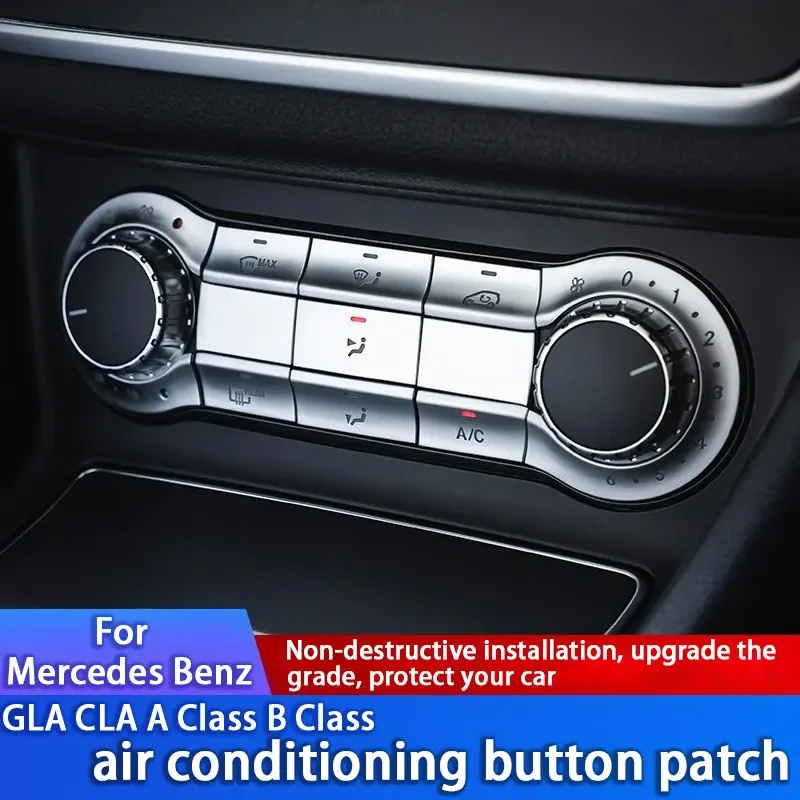 

For Mercedes Benz A B CLA GLA W176 W246 C117 X156 Car Interior AC Button Cover Trim Sticker Air Conditioner Panel Accessories