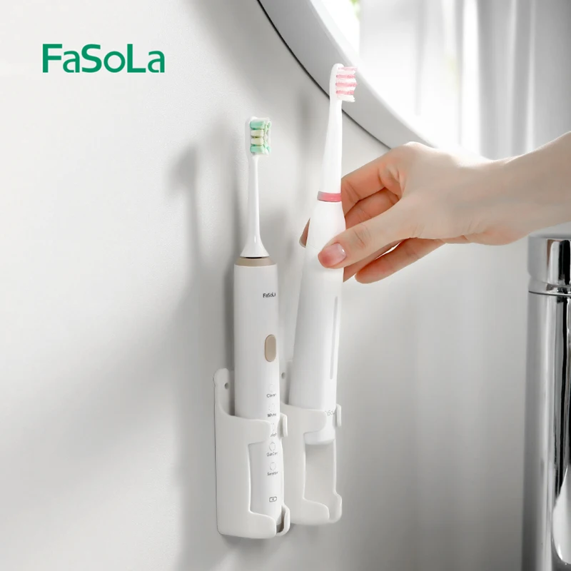 FaSoLa Electric Toothbrush Holder Wall Mounted for Shower Bathroom Storage Organizer Brush Holder Toothbrush Case