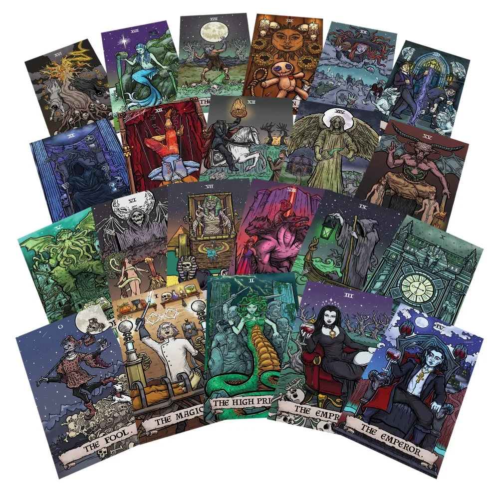 10.3*6cm The Ghoulish Garb Terror Tarot - 22 Card Major Arcana Tarot Card Deck Gothic Halloween Tarot Deck