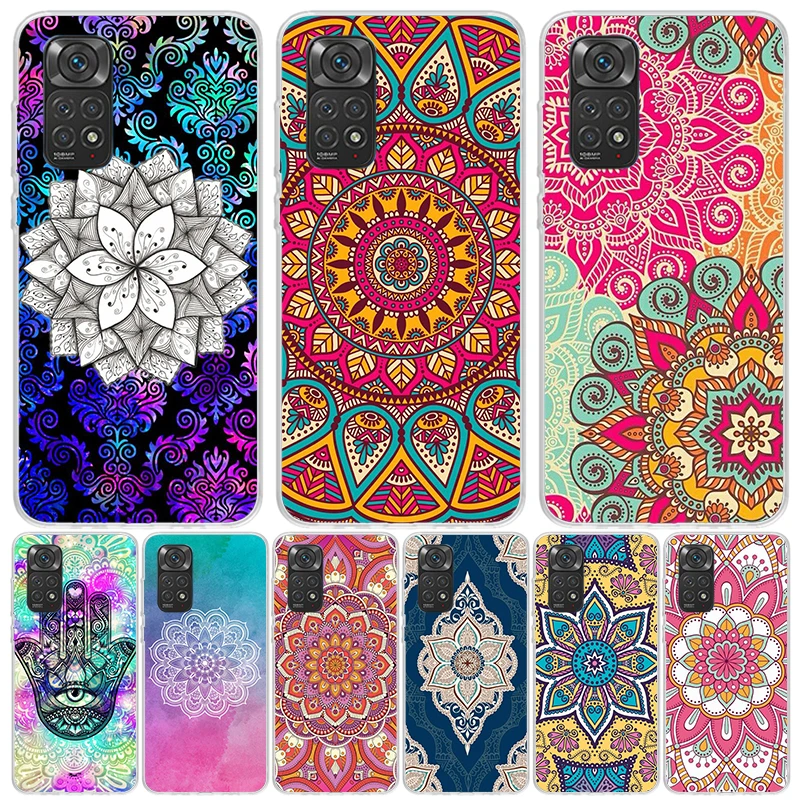 Totem Mandala Colorful Flower Case Phone Cover for Xiaomi Redmi Note 13 12S 12 11S 11 11T 11E 10S 10 Pro Plus 9S 9 8T 8 5G Trend