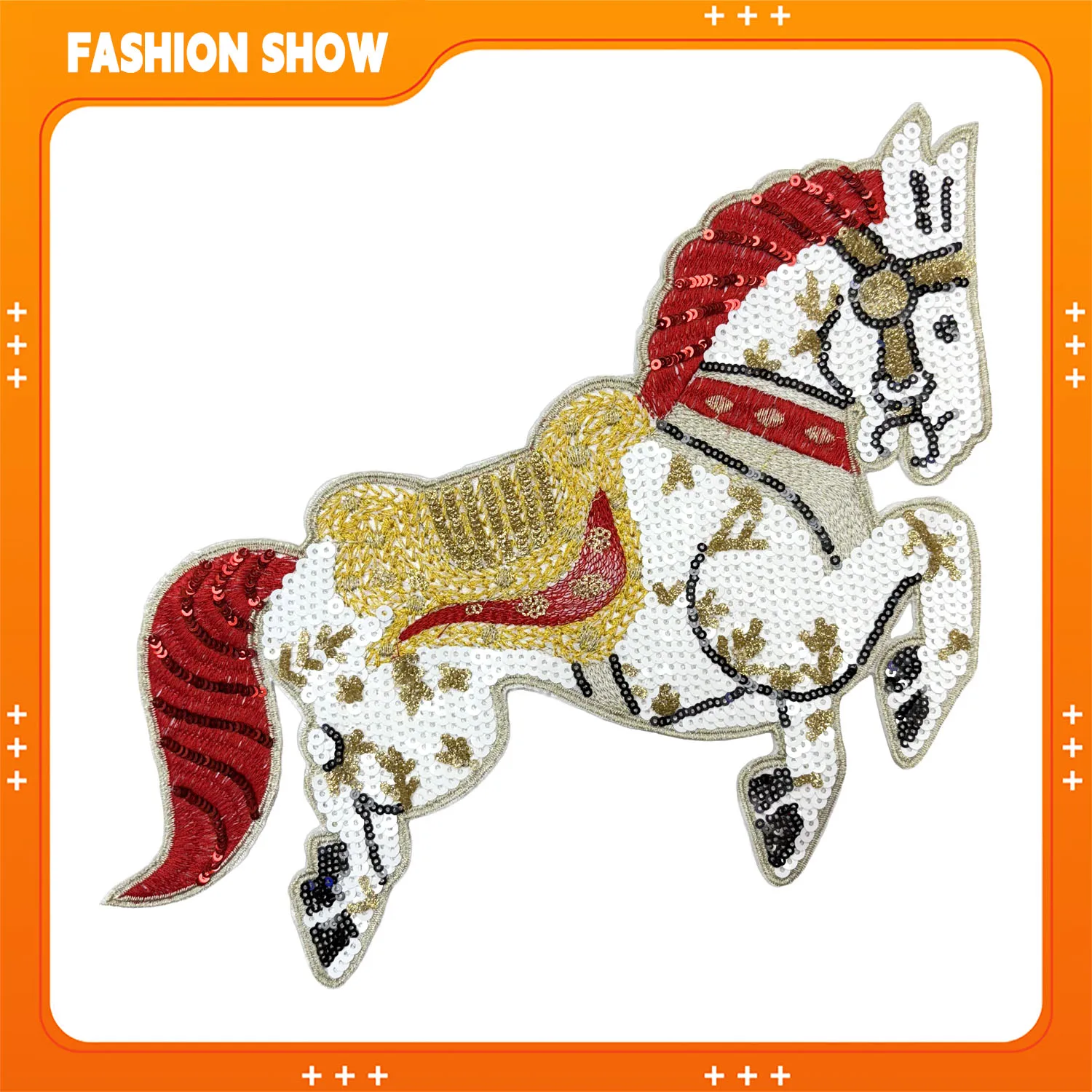 

Вышитая пайетками нашивка - декоративная нашивка в форме лошади, двойного назначения (пришивная/на клеевой основе), подходит для толстовок, футболок, свитеров, головных уборов, аксессуаров для одежды своими руками.