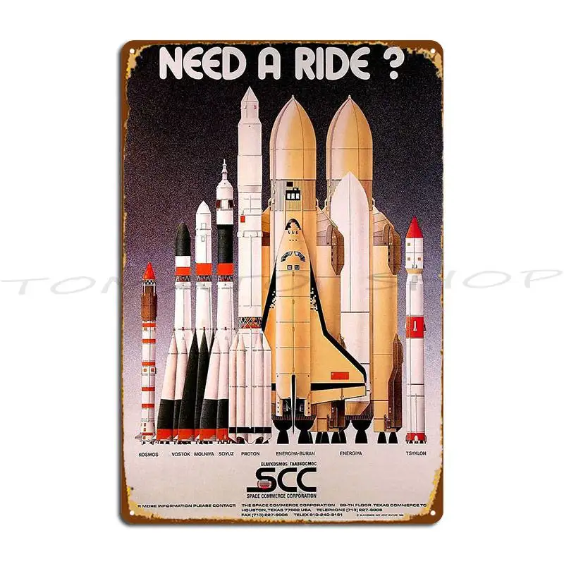 Ussr Soviet Propaganda Poster Space Program Cccp Rocket Russia Metal Plaque Cinema Custom Garage Club Design  Tin Sign Poster