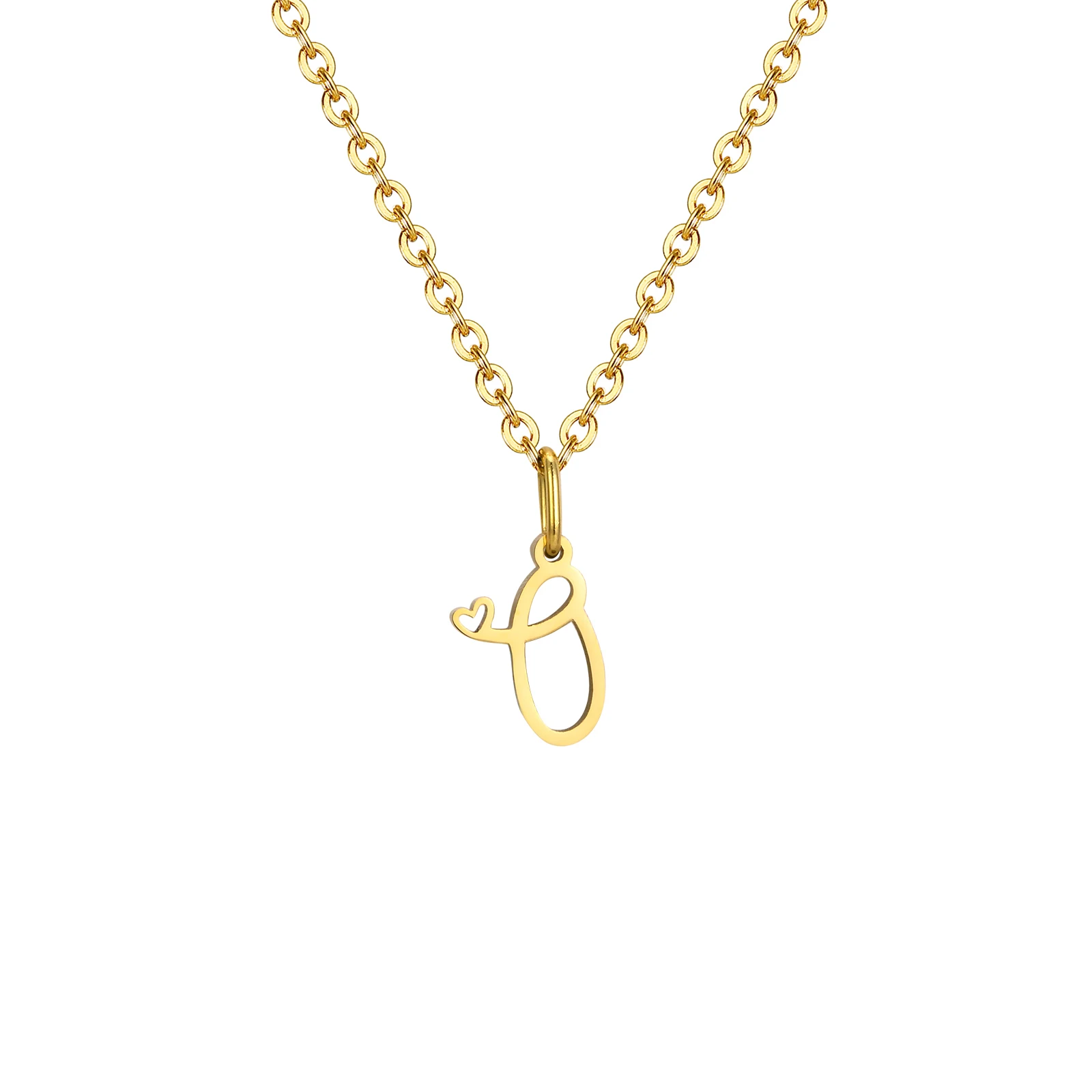Zierliche Herz-Initial-Halskette für Damen, vergoldeter A-Z-Buchstaben-Anhänger, wasserdichter Edelstahl-Monogramm-Schmuck, personalisierbar.