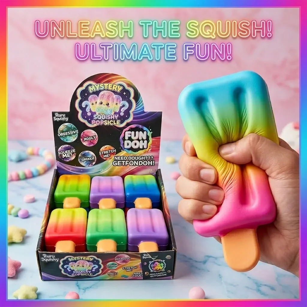 Hitprodukt Eis am Stiel Stressball Simulation Lebensmittel Spielzeug Langsam aufspringend Farbige Dampfnudel Eiscreme Stressabbau-Spielzeug für Erwachsene Geschenk