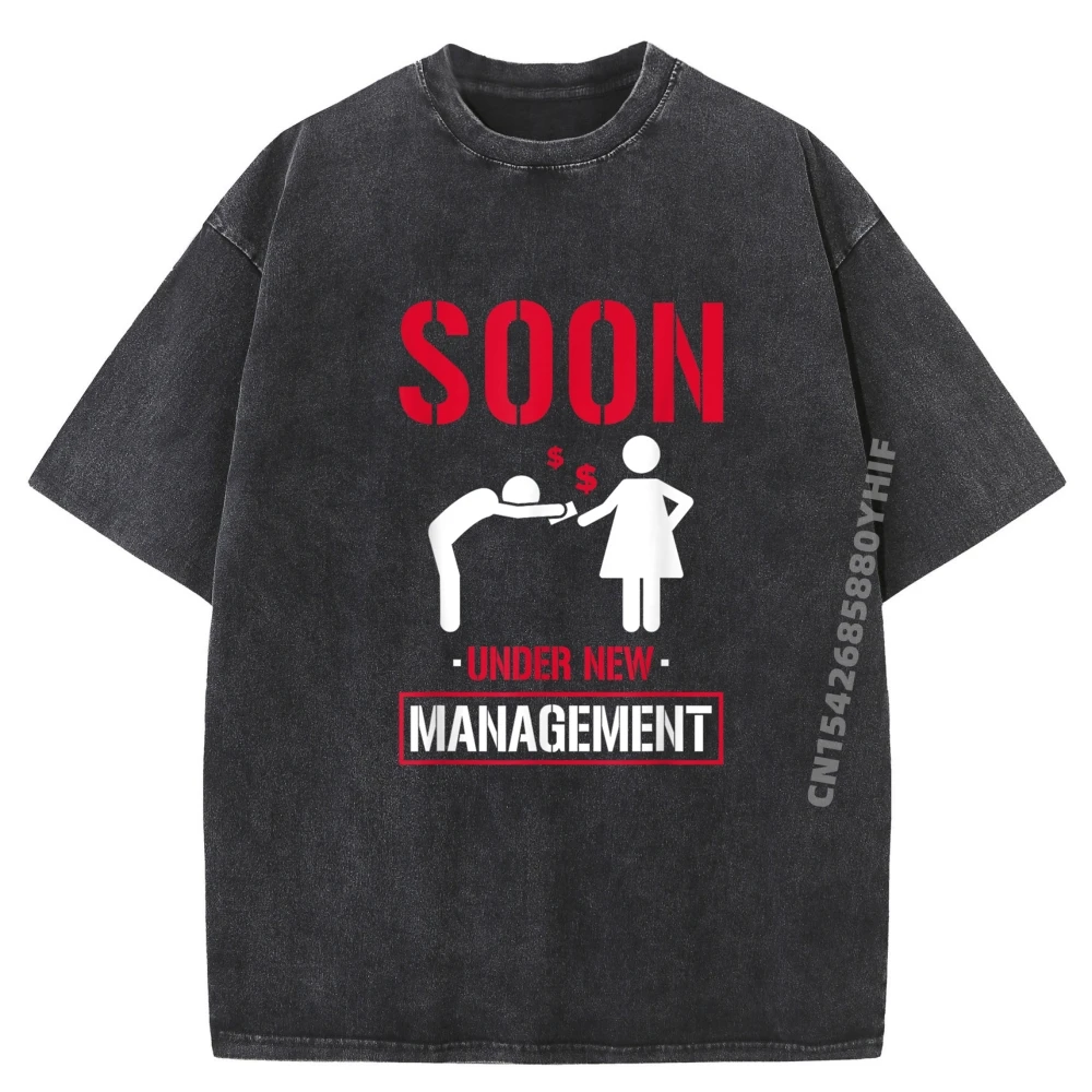 

Letter Tops Tees Funny Streetwear Cotton Tops Graphic T Shirt Woman Washed T-shirts Women Under New Management Bachelor Tops