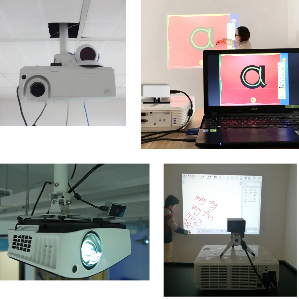 Manual Calibration Infrared Pen Writing English Arabic Spanish Long Throw Ratio Supports Windows, Linux, Mac System Computer