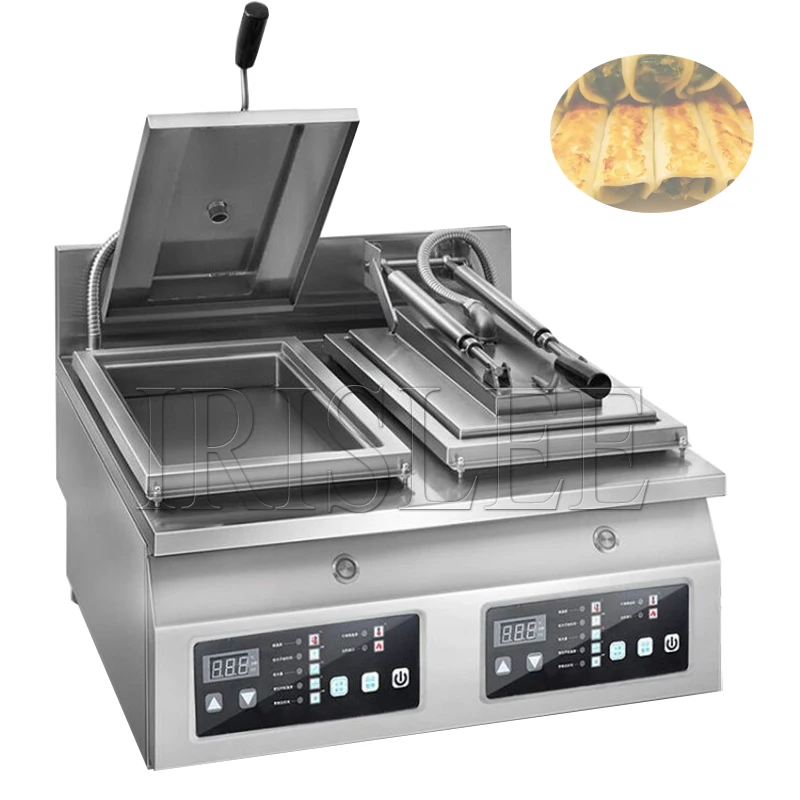 High Quality Gyoza Double Pan Fryer Frying Machine Gyoza Dumpling Making Machine