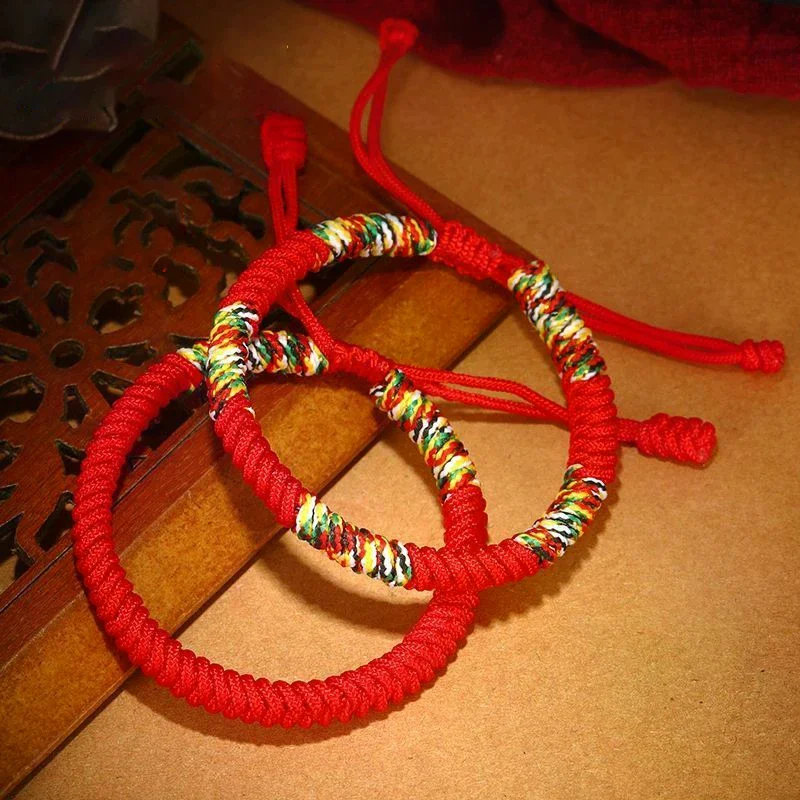 Tibetan Buddhism Lucky Bracelet Unisex Braided Adjustable King Kong Knot Red String Bracelets For Men Women Couple Pulsera