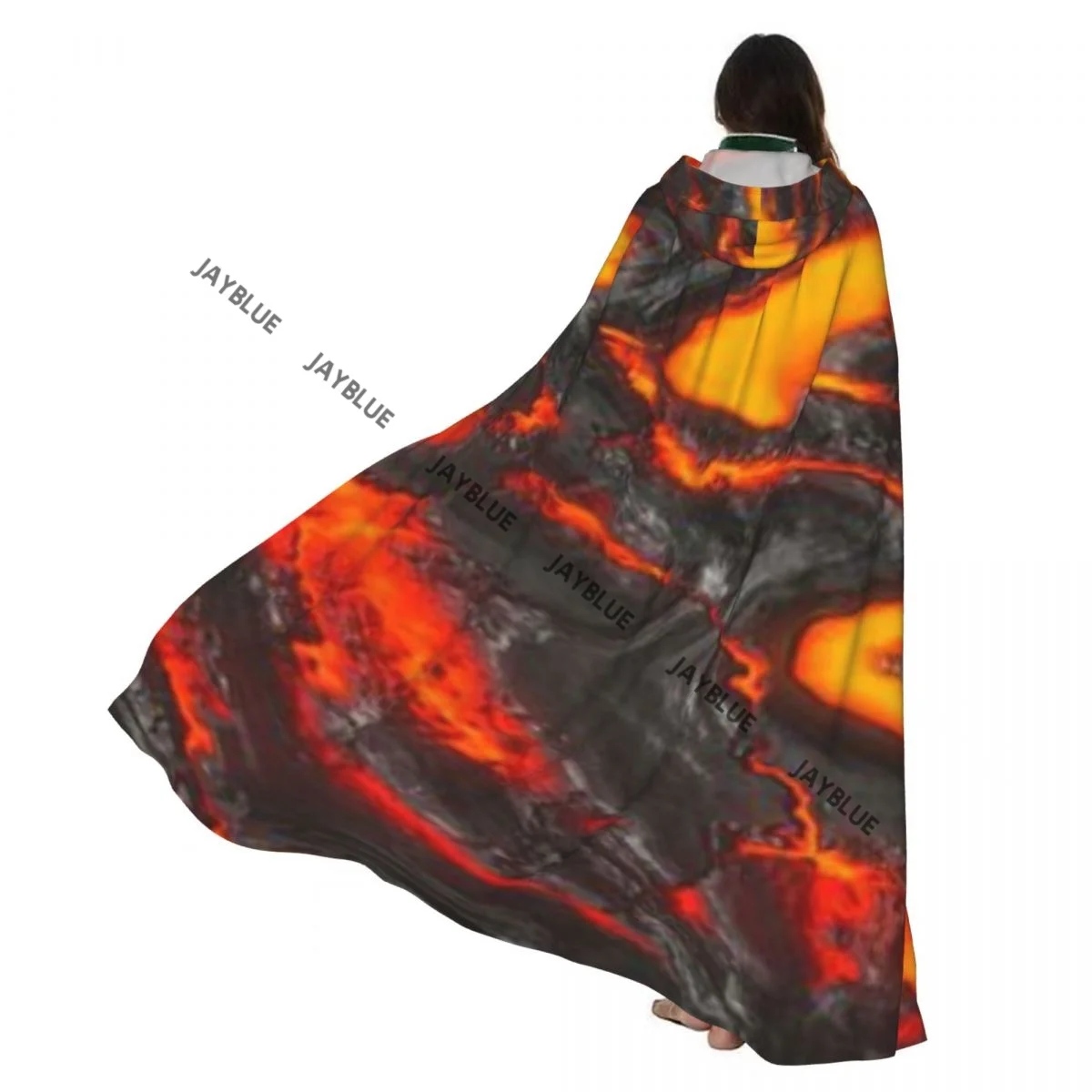 

Плащ для взрослых, накидка с капюшоном, расплавленная лава, средневековый костюм, ведьма, Викка, вампир, эльф, Пурим, карнавальная вечеринка