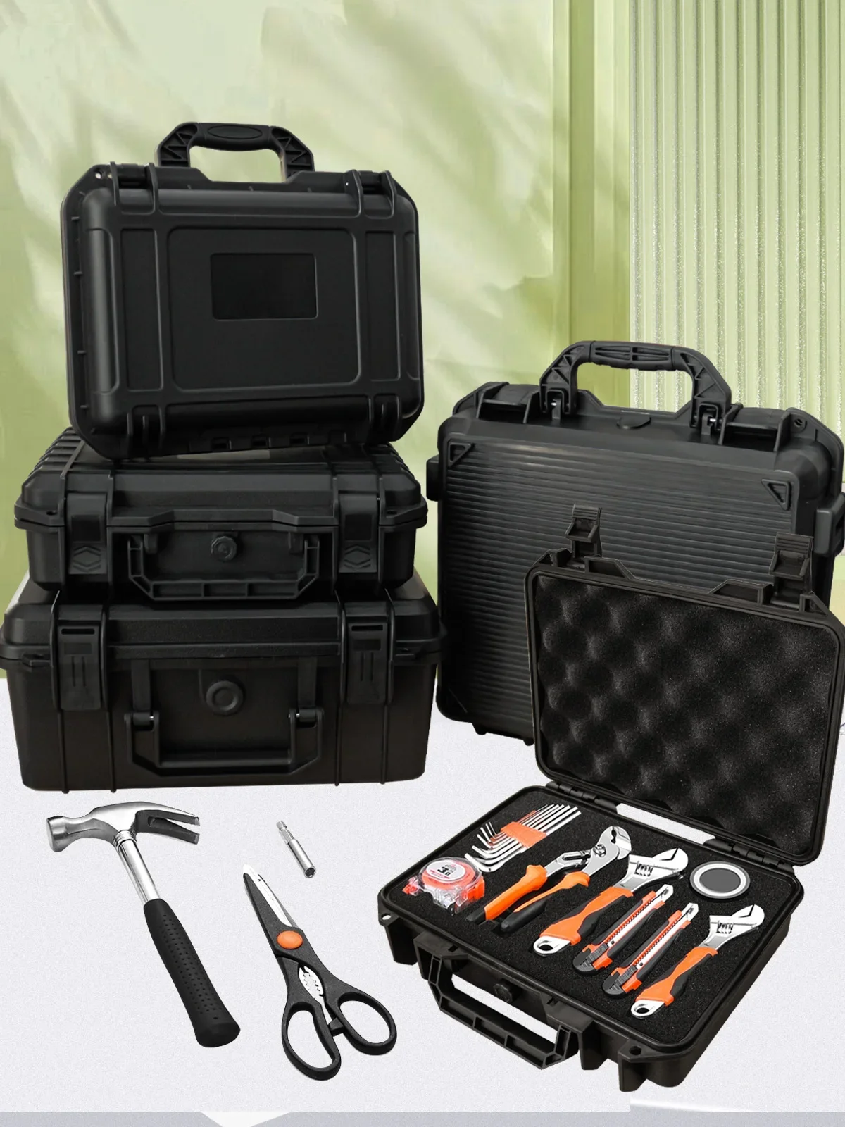 Waterproof Hard Toolbox Portable Plastic Suitcase Tools Impact Resistant Precision Equipment Tool Box  with Sponge Storage Box
