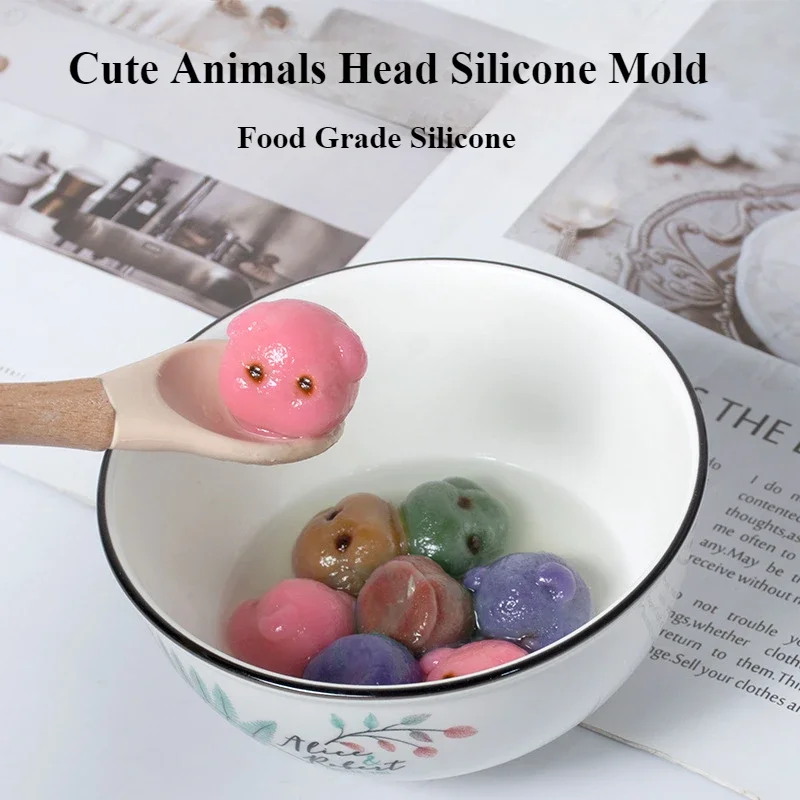 Cartoon Animal Dumplings Silicone Mold Creative Homemade Cute Pet Puppy Gummy Bear Jelly Ice Cube Cake Decorating Tools