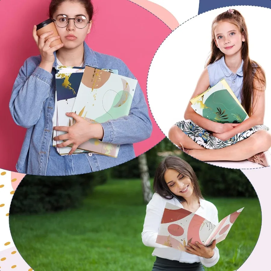 8 عبوات من مجلدات الملفات البلاستيكية مع جيوب، مجلد بلاستيكي مقاوم للماء مع علبتين زاوية ثابتتين وجيوب تتضمن بطاقة Busin S