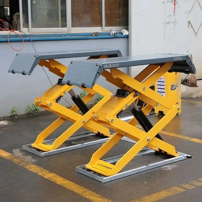 3500KG Auto Service Vehicle Lifting Equipment Hydraulic Car Lift Scissor Jack Double Cylinder Lift