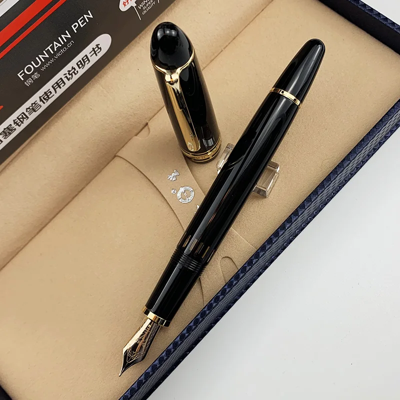 Wingsug 629 Fountain Pen 14K Blade Pen Tip Press Type Piston Suction Gold Ink Pen Large Capacity New Product Writing Stationery