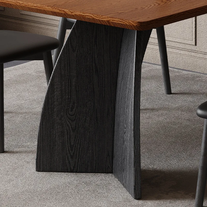 French solid wood dining table and chairs, one table and four chairs, small family apartment, American retro rectangular