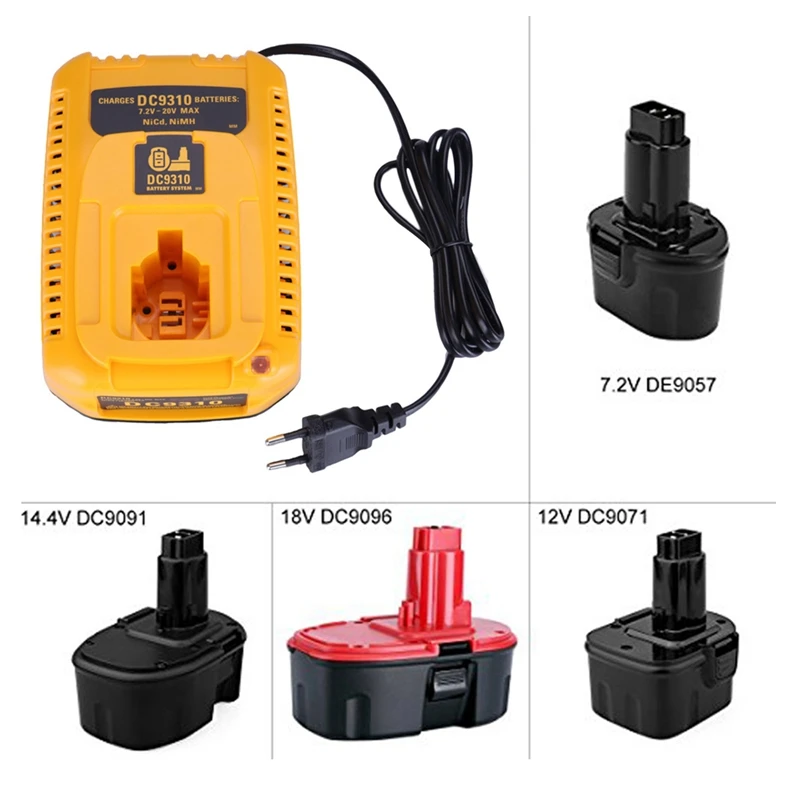 For Dewalt Battery Charger DC9310 7.2V-18V Nicd & Nimh Battery DW9057 DC9071 DC9091 DC9096 Batteia Charger