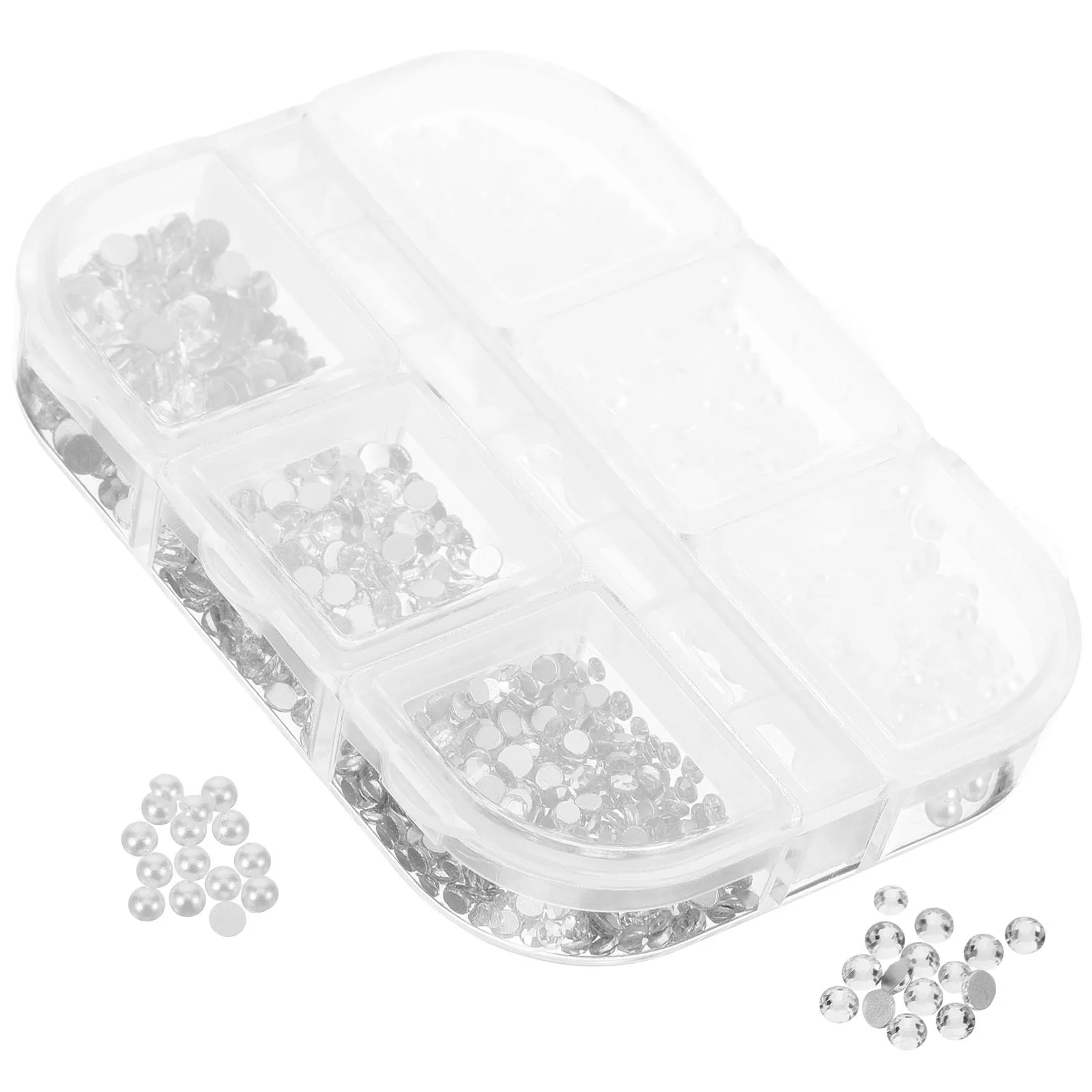 1 صندوق اللؤلؤ أحجار الراين المسطحة مسمار الفن سحر الأحجار الكريمة البلاستيكية للحرف اليدوية DIY مانيكير زينة لوازم السائبة مسمار اللؤلؤ و