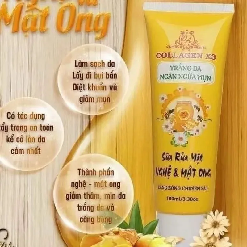Sữa rửa mặt Collagen X3 nghệ mật ong mỹ phẩm Dong Anh 正規品 美白肌、ニキビ予防、ニキビ除去美白肌 100ml