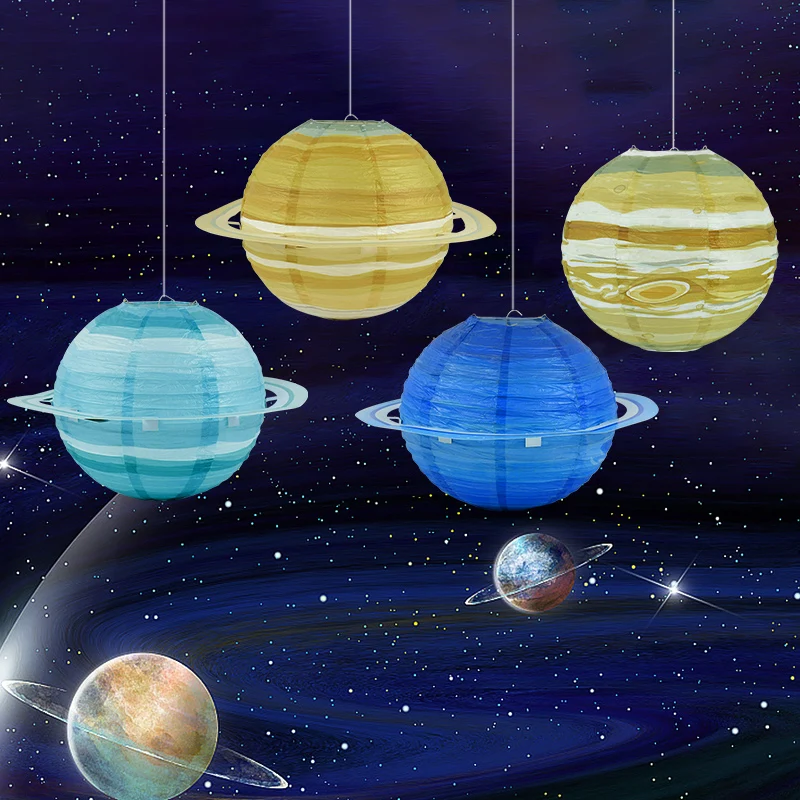 

Eight Planets Foldable Paper Lanterns Outer Space Theme Birthday Party Decoration Hanging Lantern Baby Shower Supplies