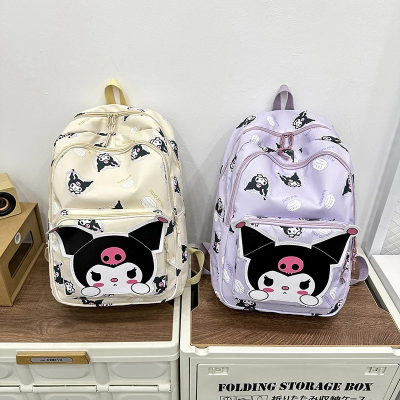 Kawaii Sanrio Kuromi cute cartoon anime backpack simple large-capacity decompression student backpack gift for girls