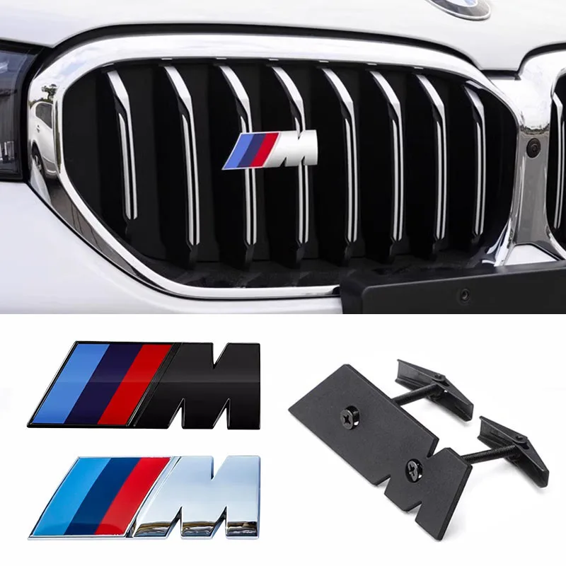 3D M Emblem Car Front Grille Badge Accessories For BMW M E46 E90 E60 F10 G20 F30 F20 G15 G30 X1 X2 X3 X4 X5 X6 X7 G16 G08 G26