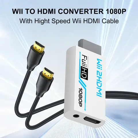 1Pcs Wii To HDMI-Compatible Converter 1080P Full HD Adapter Connector 3.5mm Video Audio for PC HDTV Monitor Wii2HDMI Display