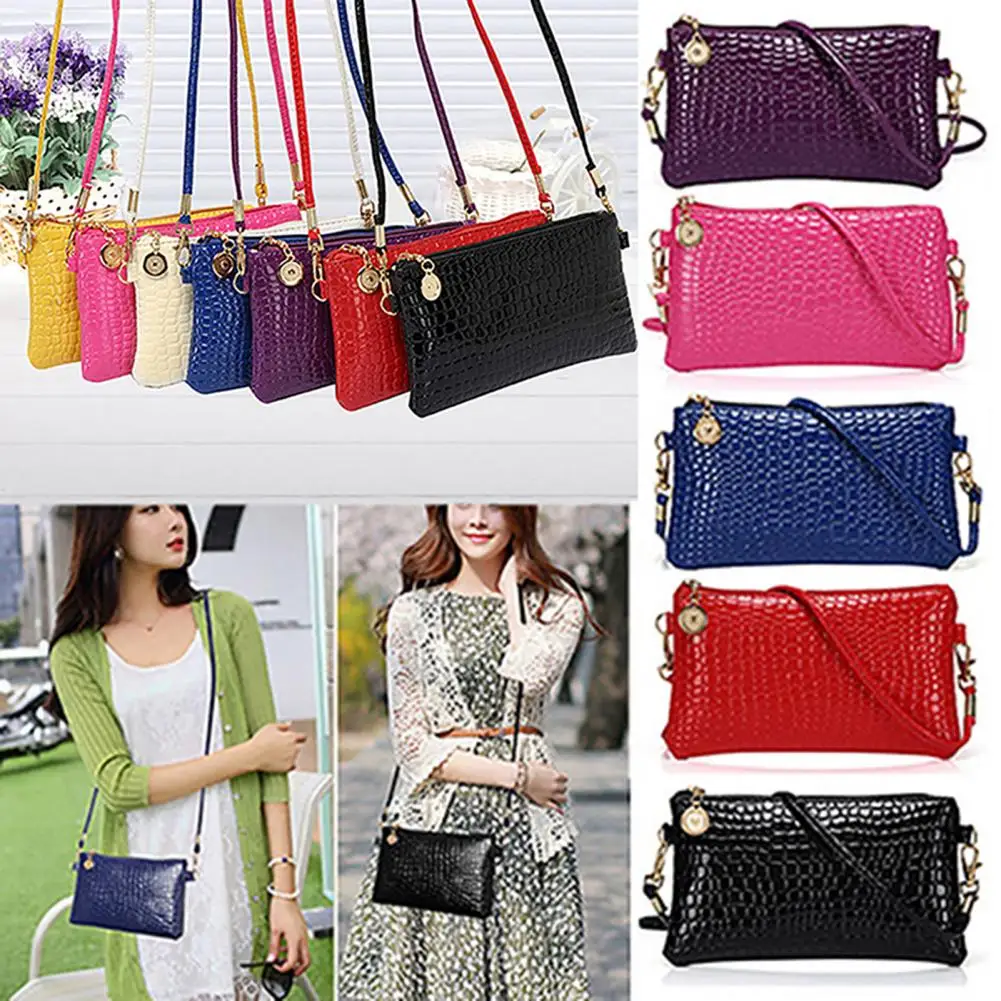 Chic Shoulder Bag Decorative Faux Leather Phone Pouch Women Fashion Crossbody Shoulder Camera Phone Bag