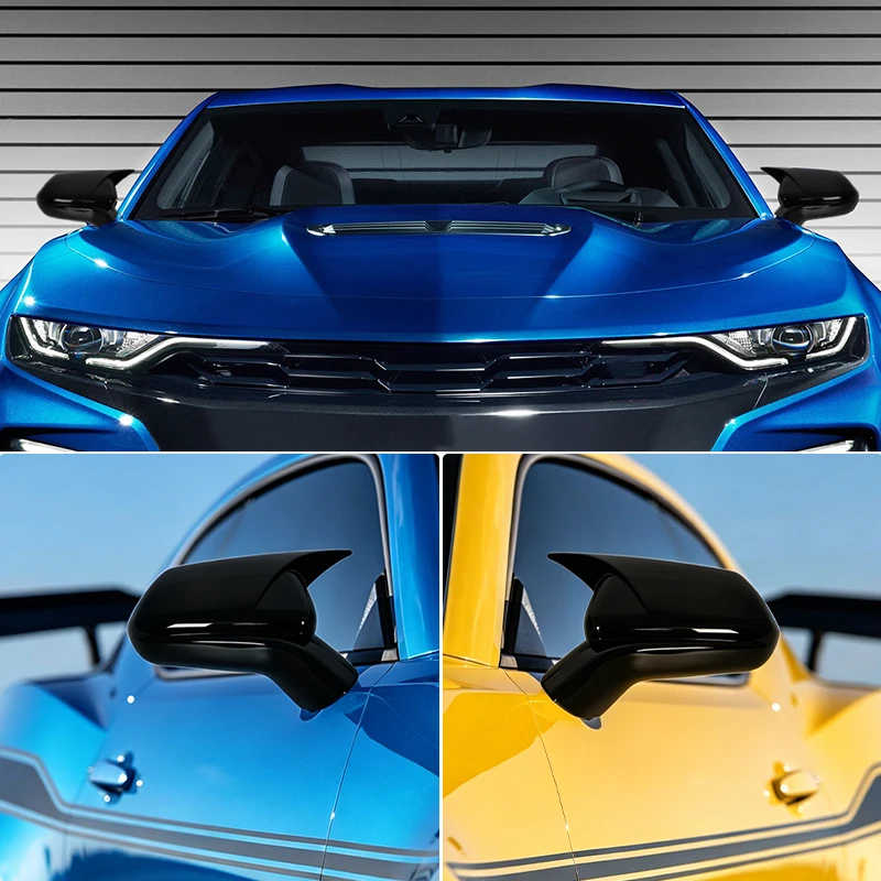 Rhyming 1 Pair Rearview Mirror Cover For Chevrolet Camaro LT SS RS ZL1 2016-2022 US Version Self-adhesive Side Wing Mirror Cap view 3
