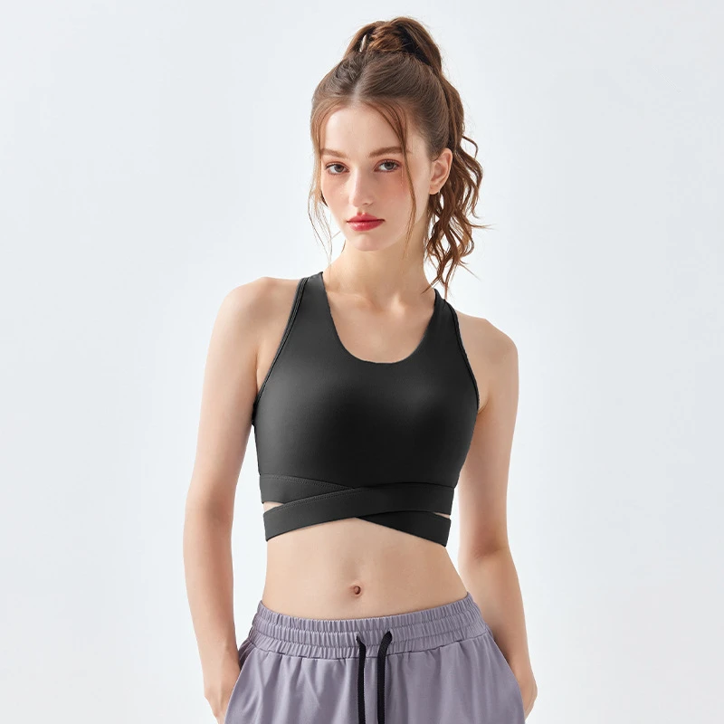 Women Sport Bras Integrated Fixed Pad Yoga Bra Shockproof Push Up Workout Underwear Quick Dry Running Vest Gym Fitness Tank Tops