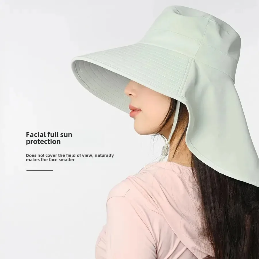 

Large Brim Sun Hat Women's Face Covering Outdoor Cycling Sun Protection Cap Climbing Hat Breathable Non-Origin Brand Summer Hat