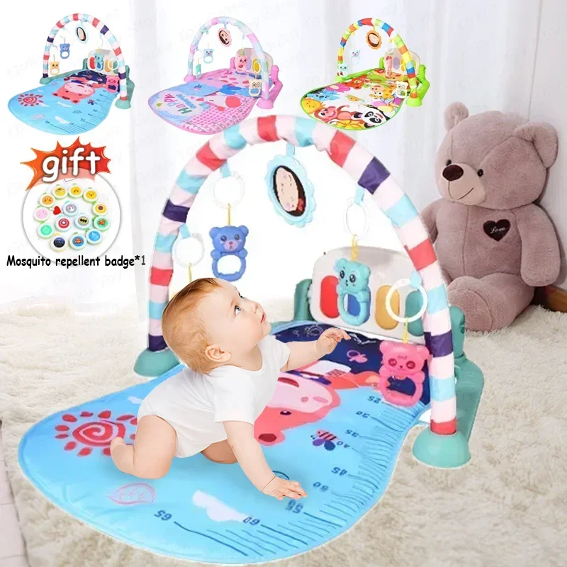 Musical Baby Activity Gym Rack Play Mat Kid Rug Puzzle Mat Carpet Piano Keyboard Infant Playmat Crawling Game Pad Baby Toy Gift