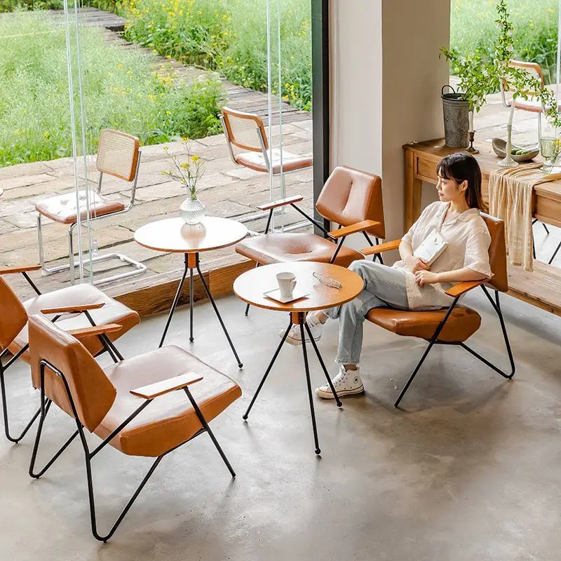 

Internet celebrity milk tea shop sofa dessert shop cafe table and chair combination book bar clear bar restaurant commercial neg