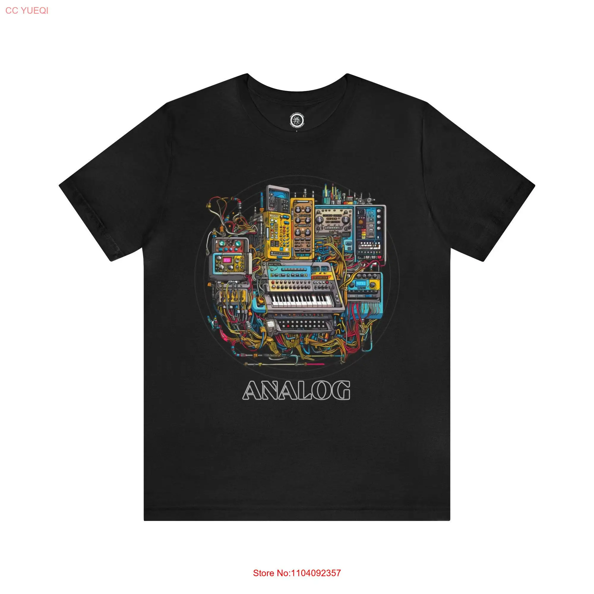 Analog Synthesizer T Shirt Synth Modular Lover Prog Rocker Print Keyboard Player s long or short sleeves