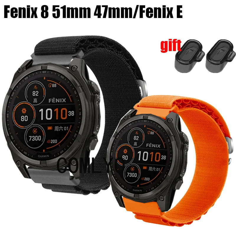 For Garmin Fenix 8 51MM 47MM E AMOLED Solar Strap Nylon Soft Smart Watch Sports Women Men Band