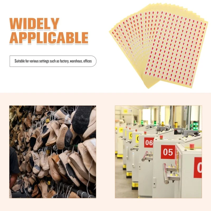 960Pcs Up Arrow QC Mark Stickers 1cm Round Self Adhesive Defect Rework Labels for Factory Inspection Warehouse Direction Marking