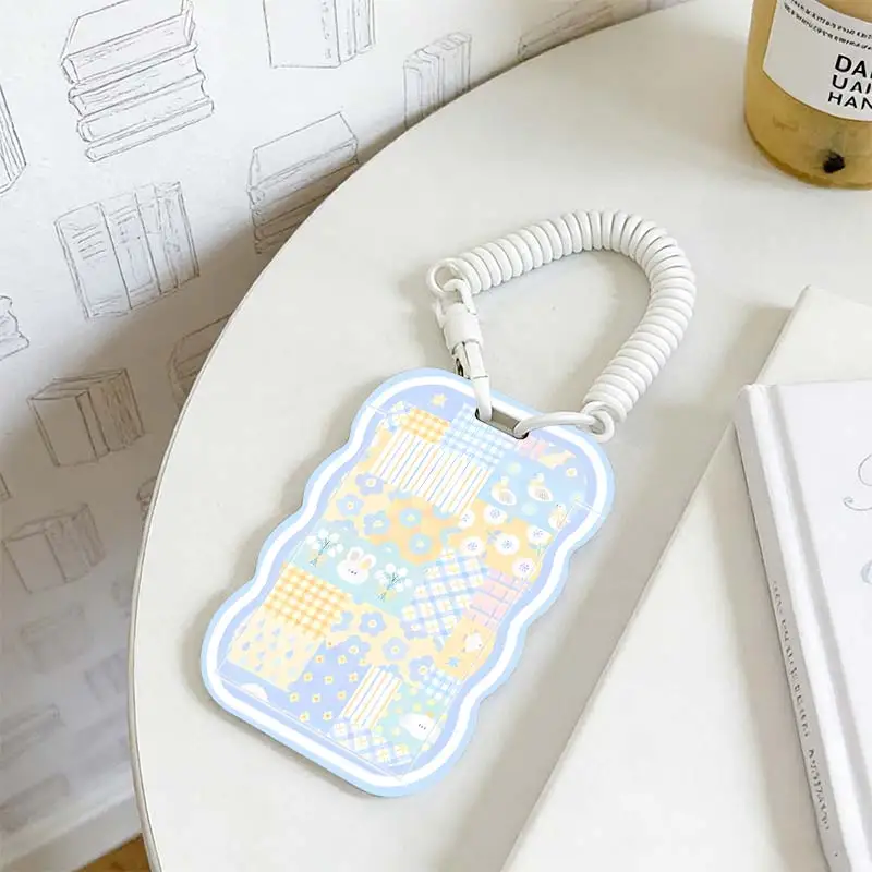Card Holder for Stretchable Spring Cord Kpop Photocard Holder Student Bus/Meal Card Protection Case Photo Protector