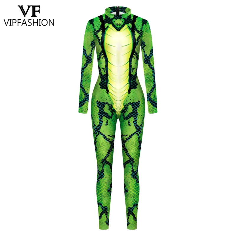 Vip Fashion Top Dier Sexy Jumpsuit Vrouwen Slangenpatroon Halloween Kostuums Voor Vrouwen Zentai Carnaval Nachtclub Feest Cosplay