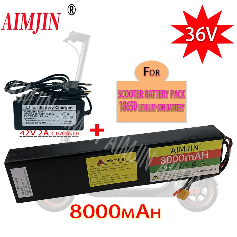 

36V 8000mAh Rechargeable Lithium Battery Pack 10S3P 1000W Power Modified Bicycle For Replacement KUGO0 M2/S1/S2 /S3/S4 Scooter