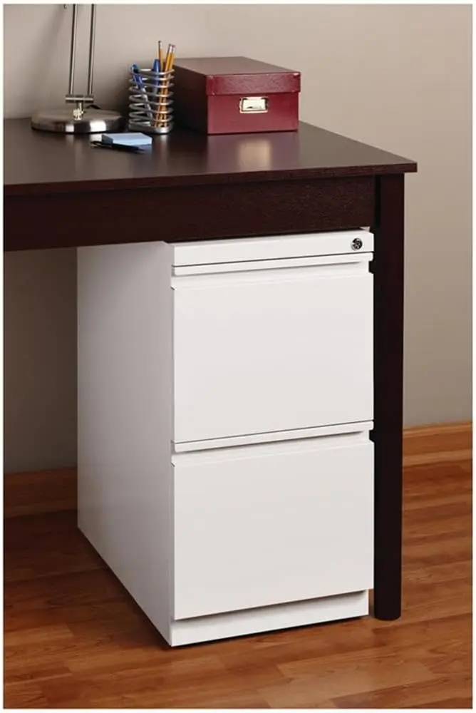 20" Deep 2 Drawer Mobile File Cabinet File in White Color	White Material	Metal