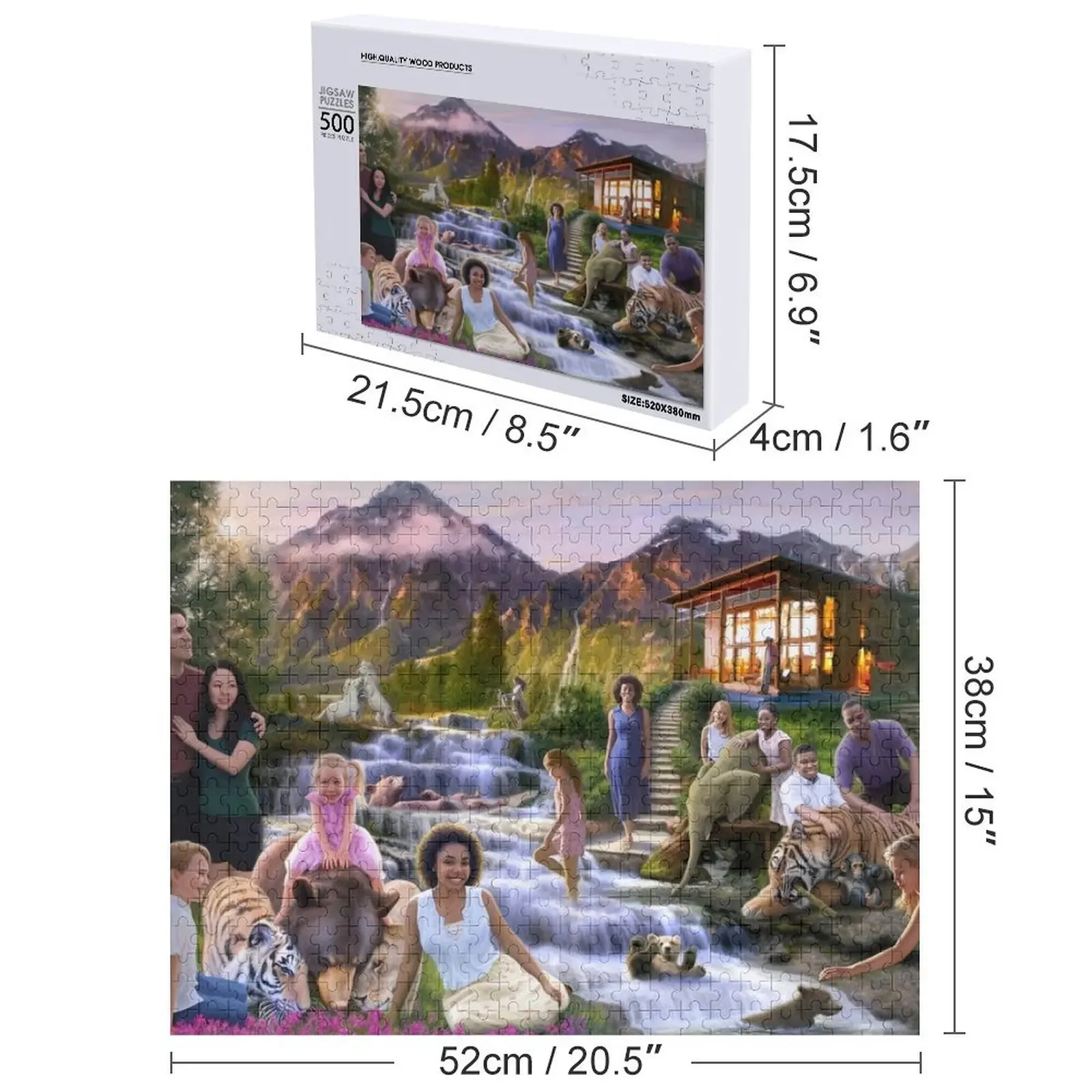 Quebra-cabeça do paraíso da montanha, motores de escala personalizados, quebra-cabeça de presente infantil personalizado