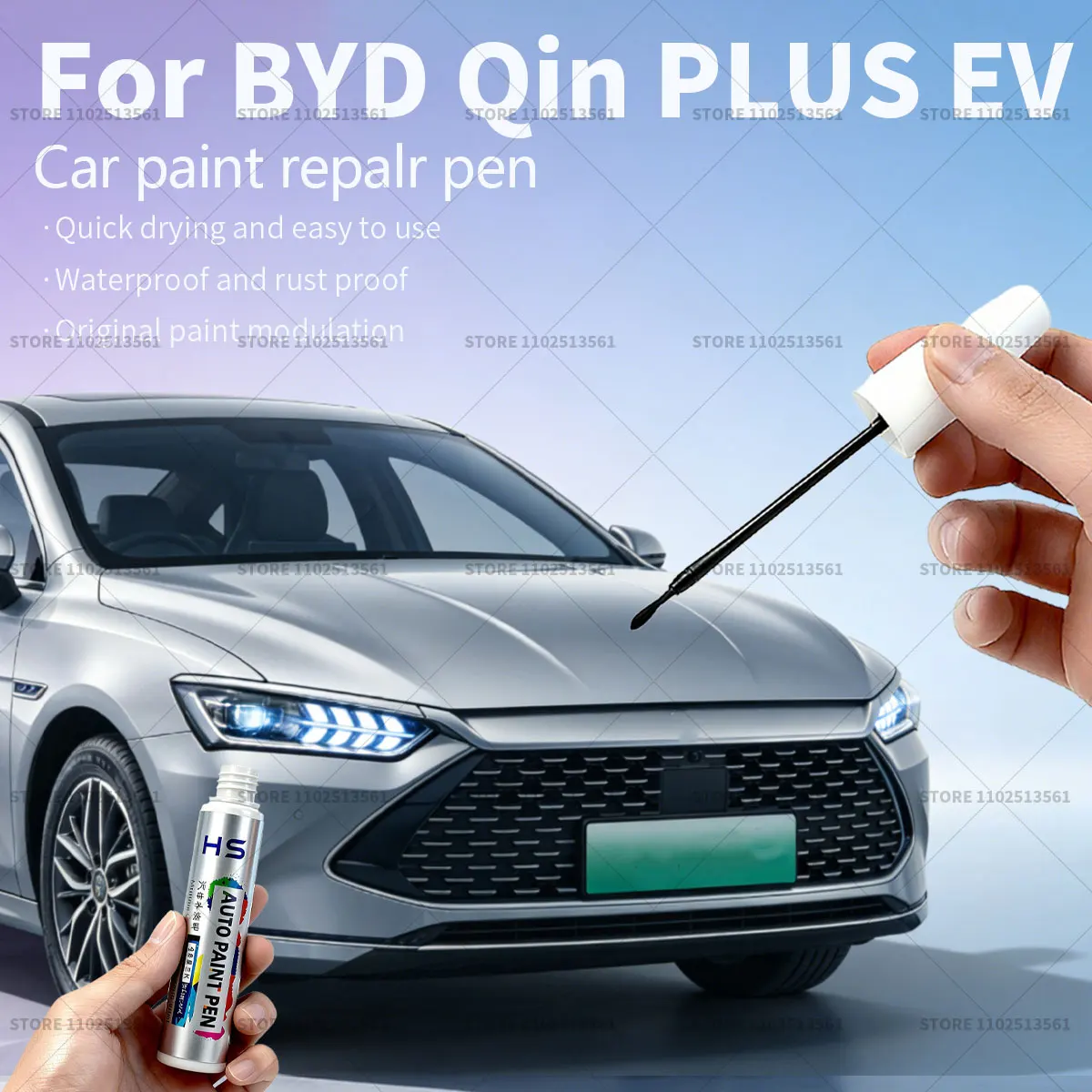 

Ручка для ремонта автомобильной краски, средство для удаления царапин, сделай сам, автоаксессуары для BYD Qin PLUS EV, белый WAZ, черный, 146 серый 082, красный BYC