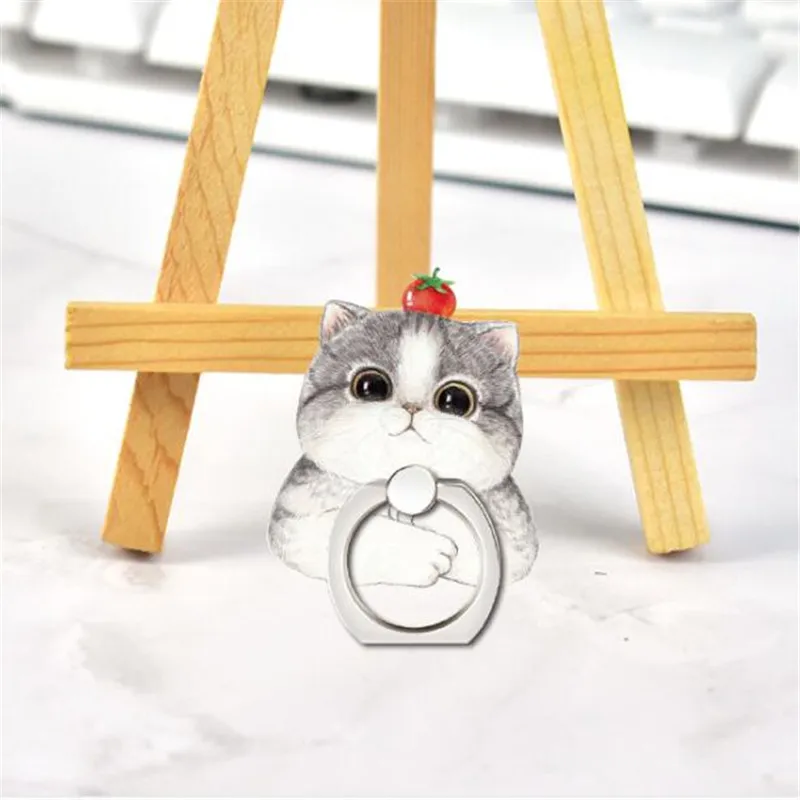 Animals Dog Corgi Pug Cat Finger Ring Phone Stand Holder Car Mobile Phone Holder Stand Suporte Celular For iPhone 15 X All Phone