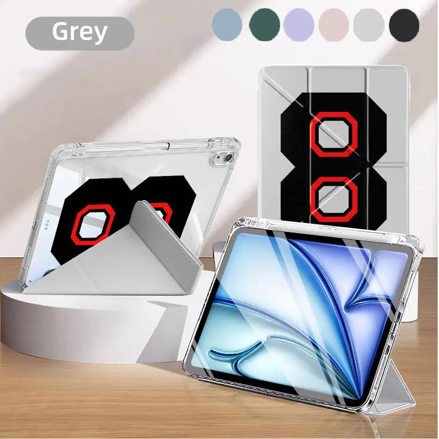 

Чехол для планшета iPad Pro 2025 11-го, 10-го, 9-го, 8-го, 7-го поколений, 12.9 дюймов, Mini 6, 7, Air 4, 5, M3, M2, M4, 11 дюймов, с подставкой, Y-образный, черный, красный