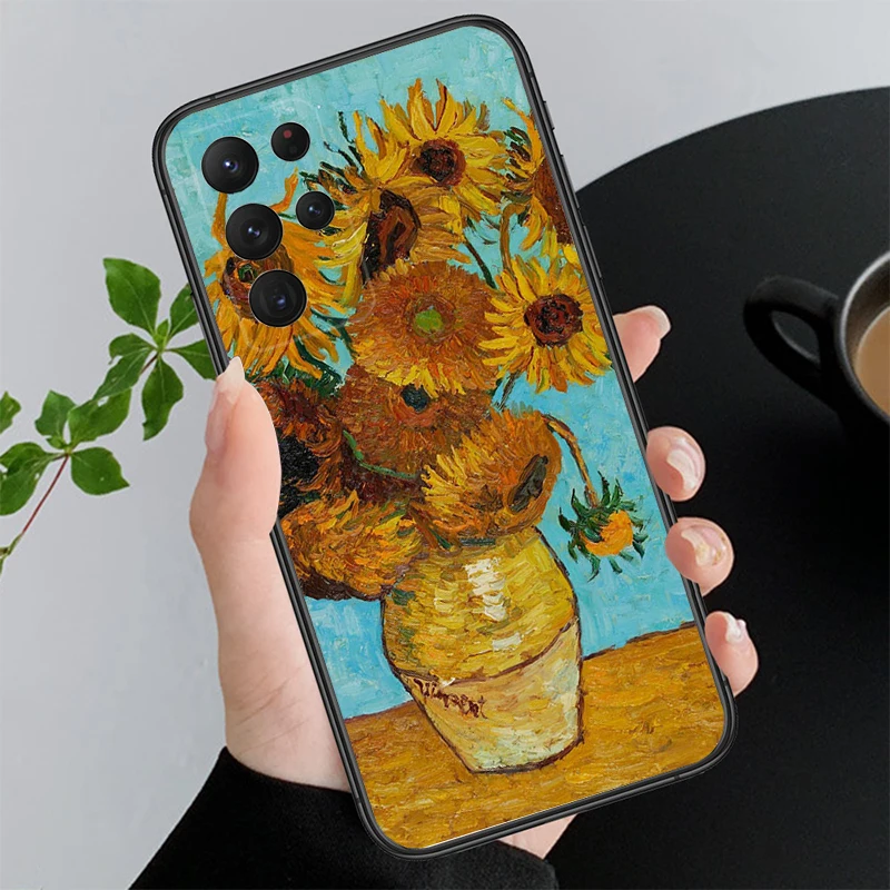 Phone Case for Samsung Galaxy A35 A55 A54 A15 A25 A05s A05 A22 A24 A52 A33 A34 M34 M14 M54 M23 Vincent van Gogh Flower Painting