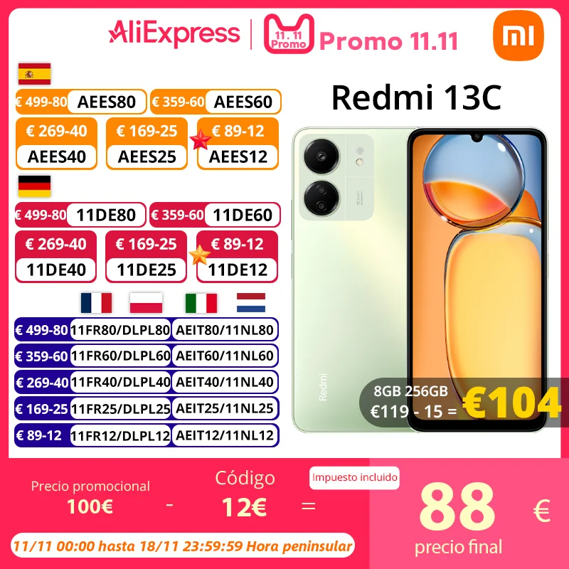 Global Version Xiaomi Redmi 13C MediaTek Helio G85 Octacore 50MP camera 90Hz 6.74