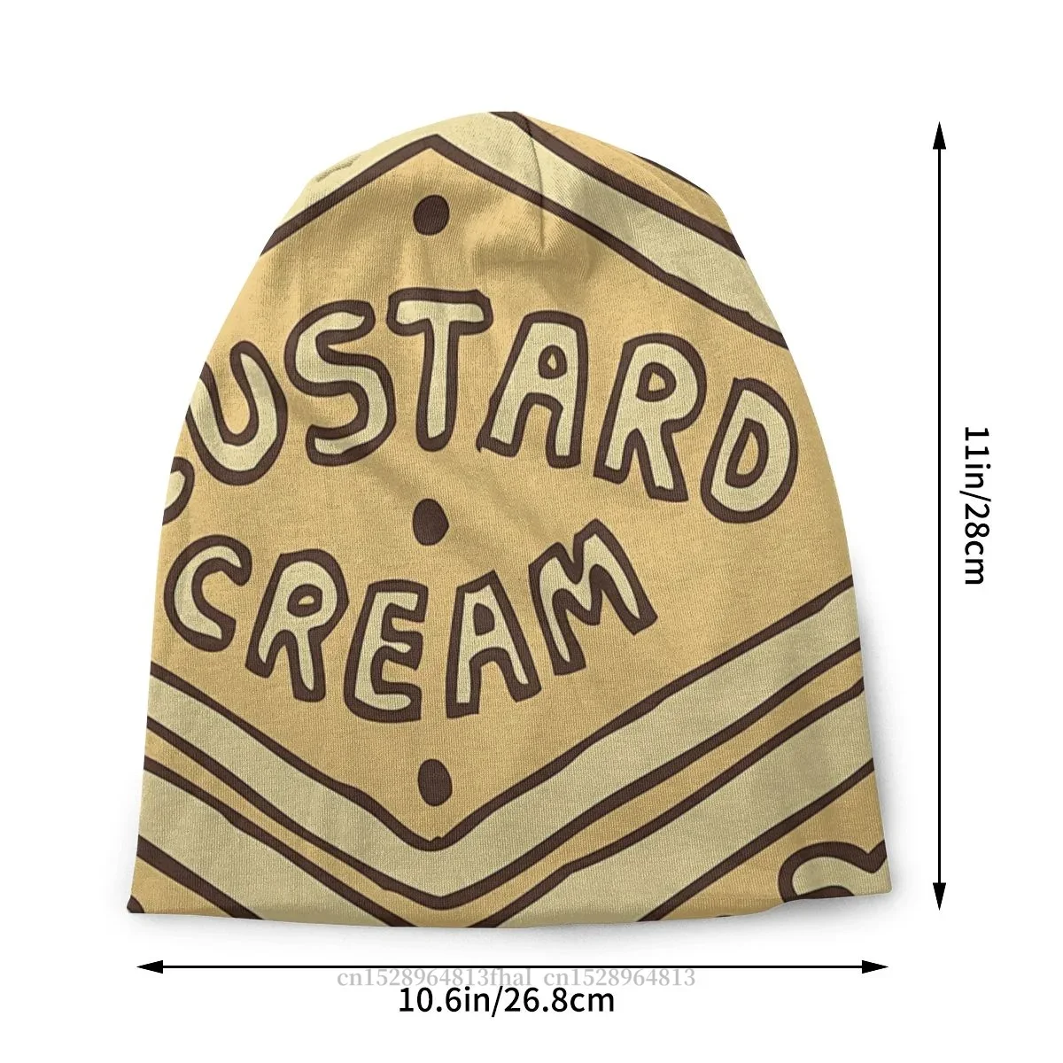 Hat Custard Cream British Biscuit Fashion Caps For Men Women Art Skullies Beanies Ski Caps Cotton Bonnet Hats